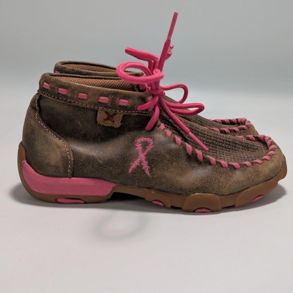 Twisted-X Youth Girls' Brown Breast Cancer Moccasin Boots - Moc Toe